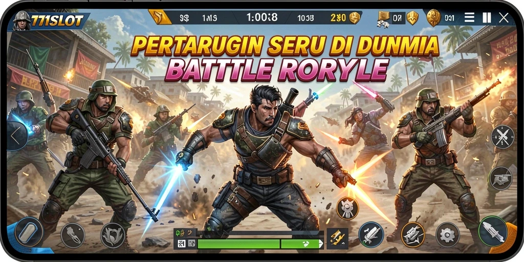 Screenshot gameplay <strong>171SLOT</strong> yang menunjukkan aksi seru dalam Battle Royale.
