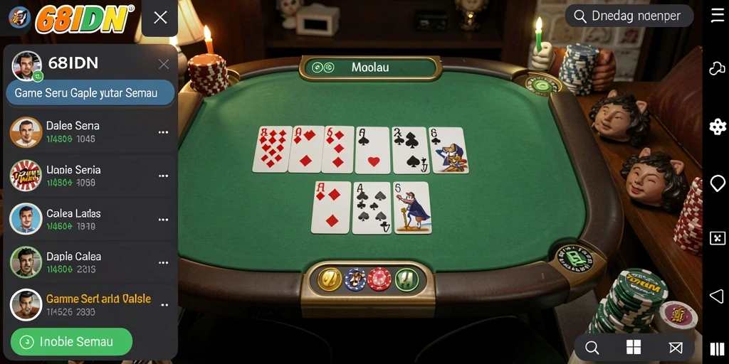 Tampilan gameplay Gaple seru dan menarik di 68IDN.