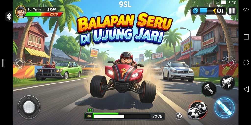 Tampilan gameplay Racing yang mendebarkan di 9SL.