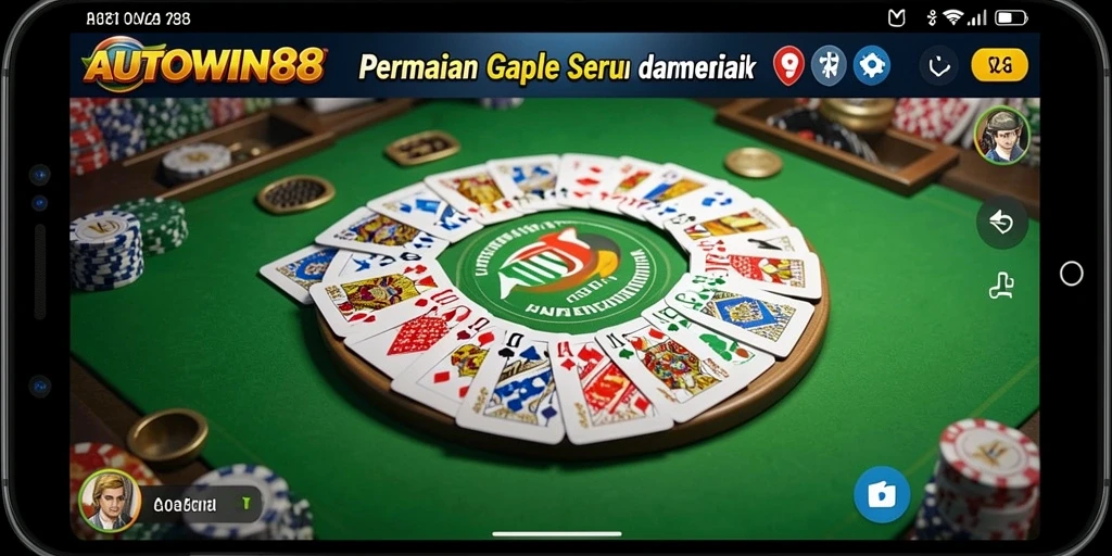 Screenshot AUTOWIN88 menampilkan gameplay seru Gaple yang menggugah selera.
