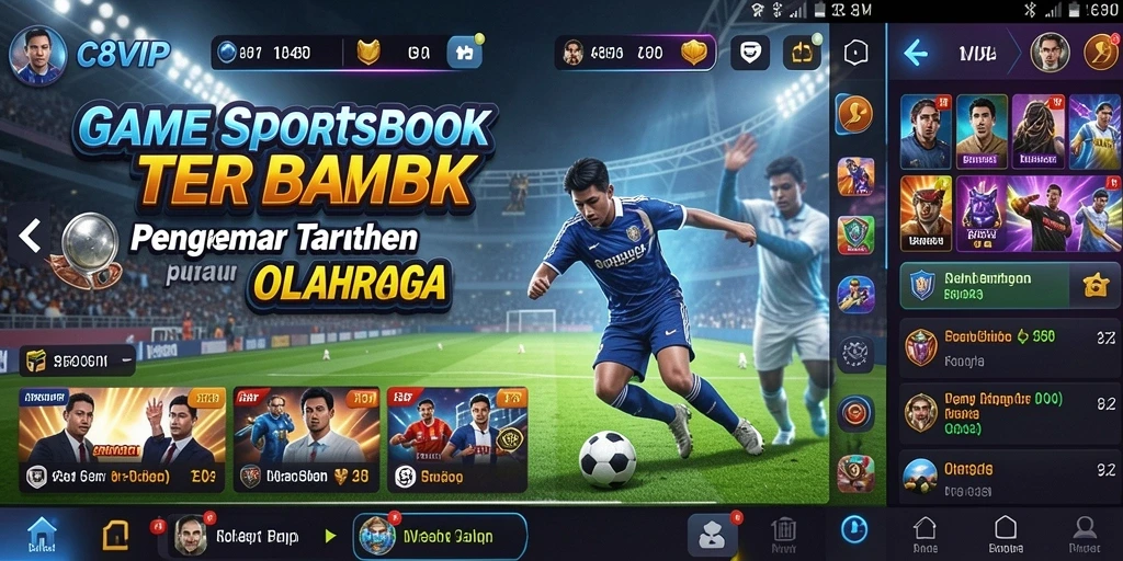 Tampilan utama C8VIP dengan variasi taruhan olahraga.