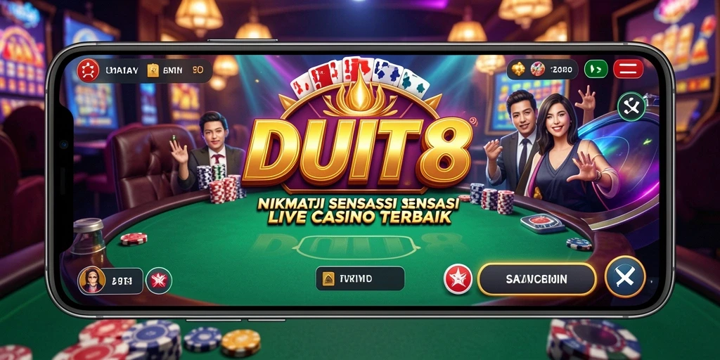 Tampilan utama game Live Casino DUIT8 dengan dealer profesional.