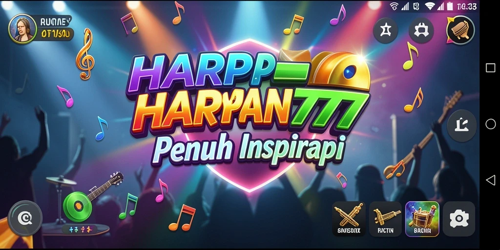 Tampilan gameplay <strong>HARAPAN777</strong> yang memukau dengan berbagai mode dan lagu.