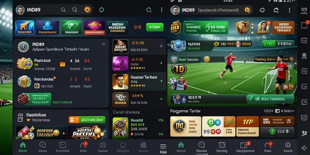 Tampilan utama IND89 dengan fitur taruhan sport yang interaktif.
