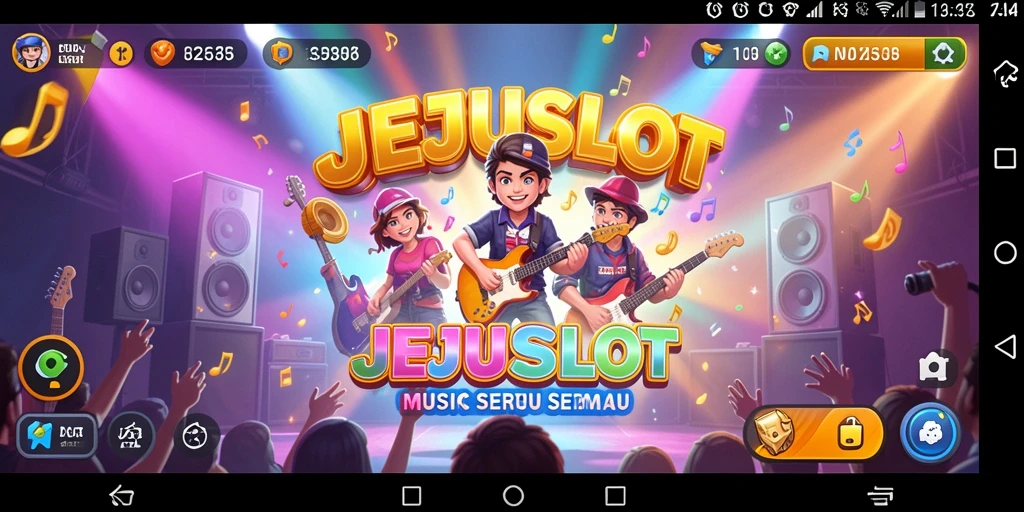 Screenshot JEJUSLOT menampilkan gameplay interaktif dan tantangan musikal.