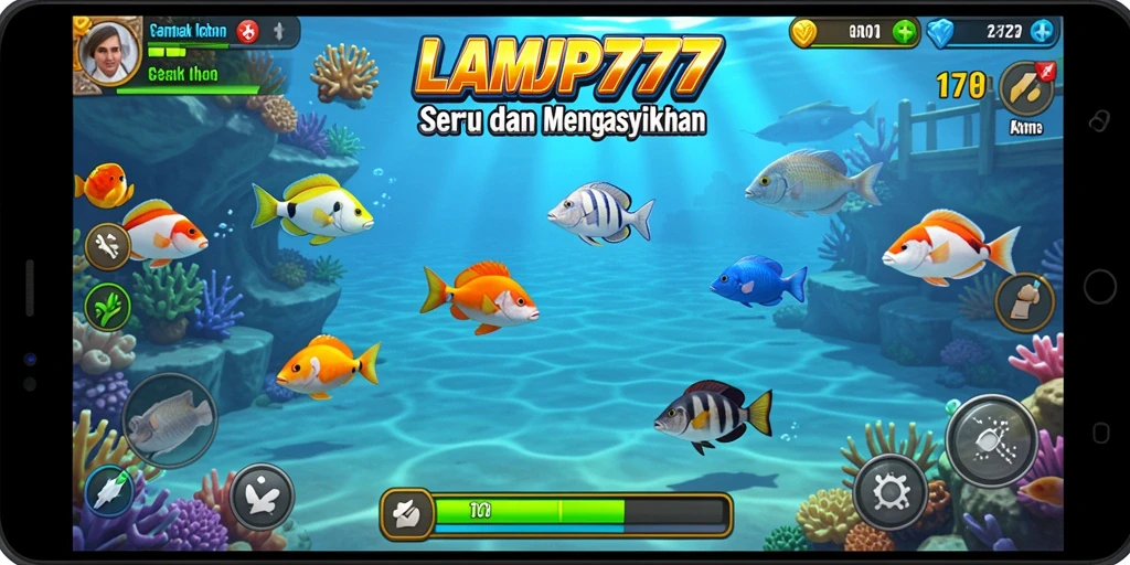 Tangkapan layar gameplay LAMPU777 menampilkan serunya menembak ikan.