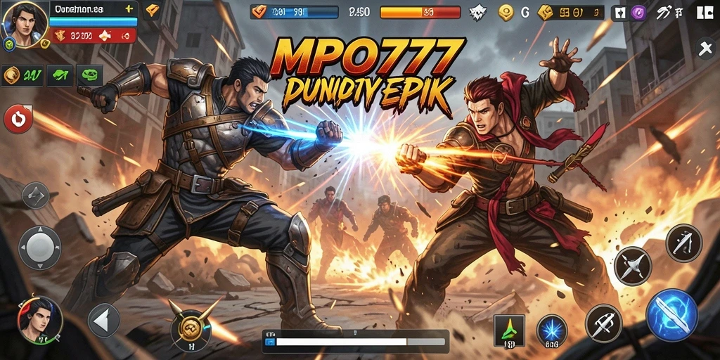 Tampilan gameplay MPO777 saat pertarungan seru dan mendebarkan.