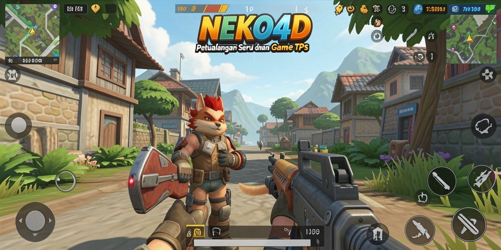 Screenshot gameplay seru dari NEKO4D dengan aksi TPS yang mendebarkan.