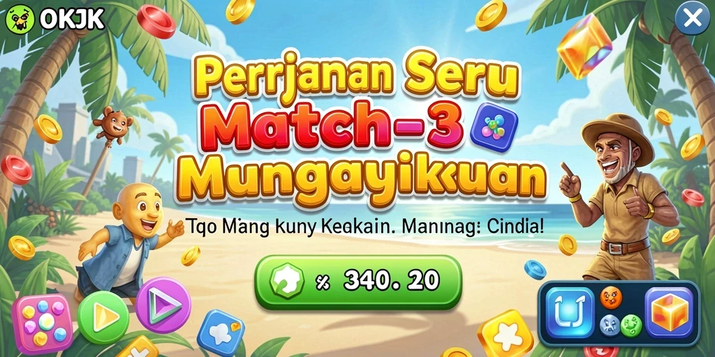 Tampilan gameplay seru dengan mekanisme Match-3 yang menarik.