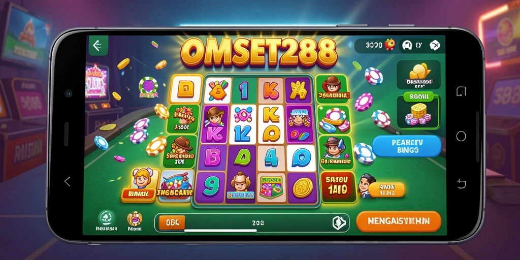 Screenshot utama OMSET288 yang menunjukkan gameplay Bingo yang seru.