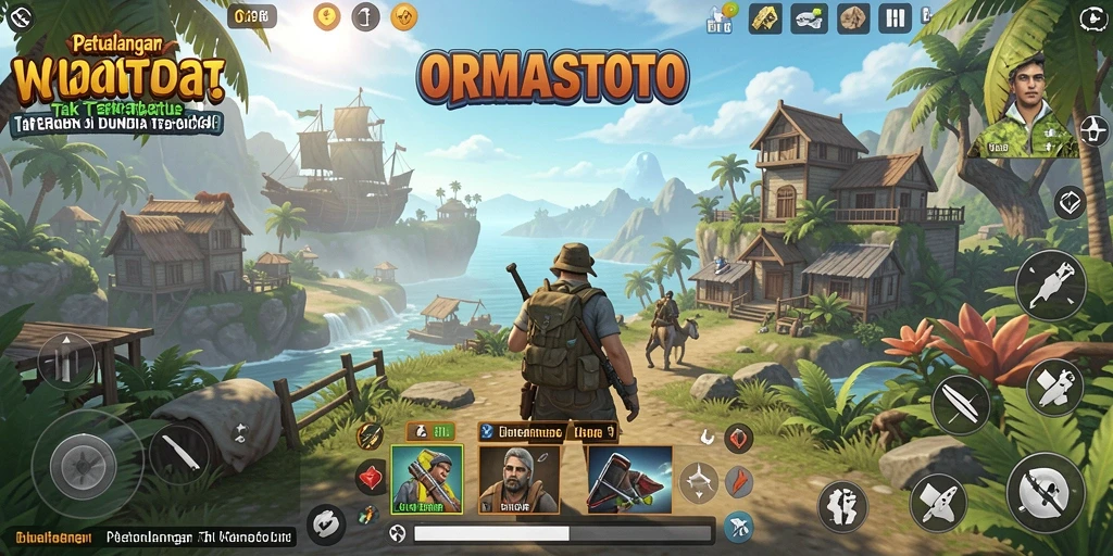 Tampilan gameplay ORMASSTOTO yang menampilkan petualangan Open World yang seru.