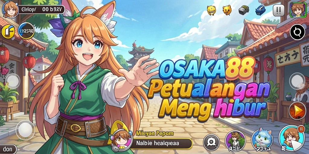 Tampilan gameplay menarik dari OSAKA88 dengan karakter Anime yang menawan.