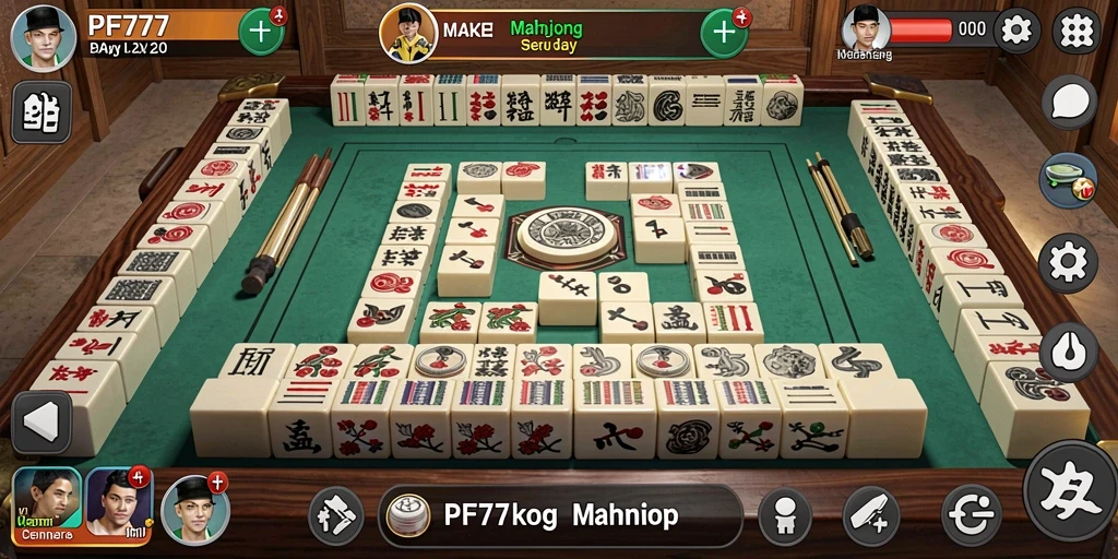 Tampilan gameplay seru di PF777 dengan berbagai ubin Mahjong.