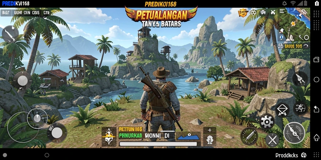 Tampilan gameplay PREDIKSI168 di dunia terbuka yang luas.
