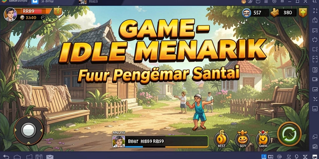 Tampilan gameplay menawan dari RR89 dengan unsur Idle yang menyenangkan.