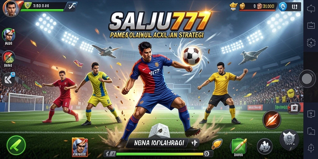 Screenshot gameplay SALJU777 dengan aksi olahraga yang mendebarkan.