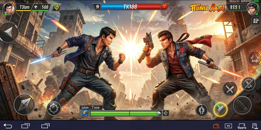 Tampilan seru gameplay aksi dalam TKP188 menampilkan pertarungan mendebarkan.