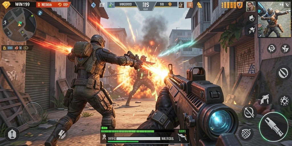 Screenshot permainan WIN199 yang menampilkan aksi penuh adrenalin.